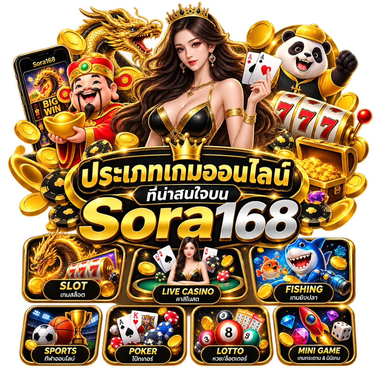 ประเภทเกมออนไลน์ที่น่าสนใจบนSora168