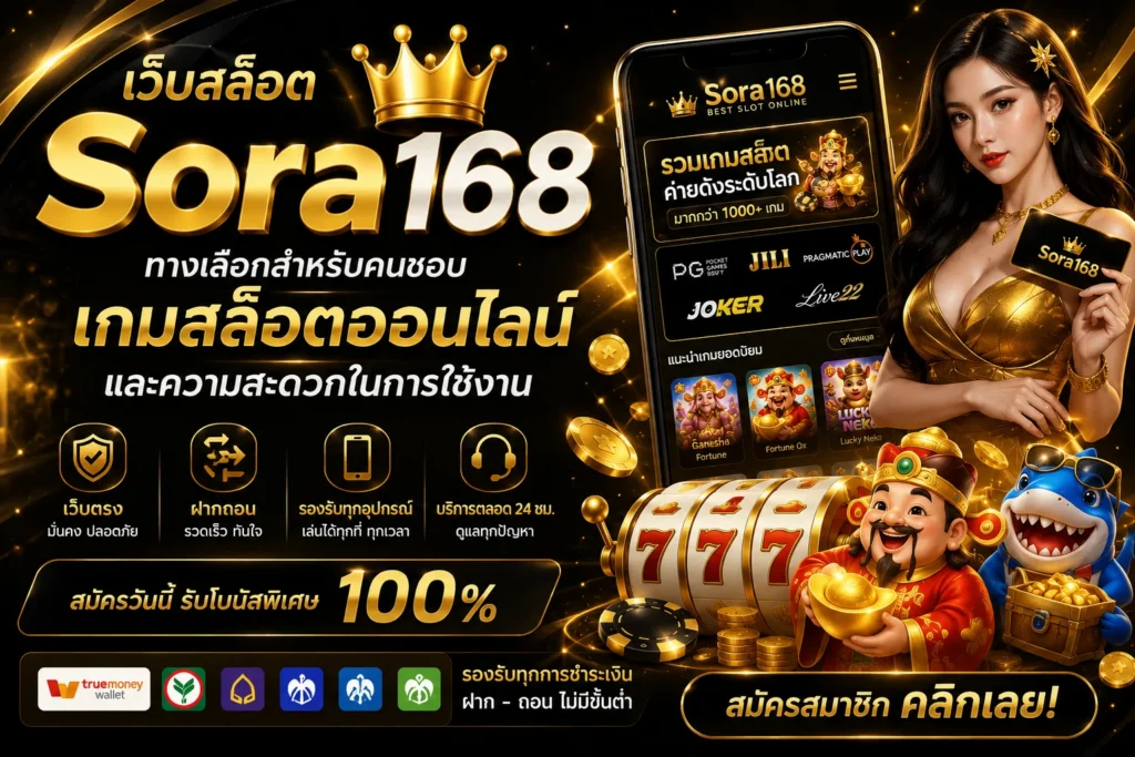 เว็บสล็อต Sora168 ทางเลือกสำหรับคนชอบเกมสล็อตออนไลน์และความสะดวกในการใช้งาน